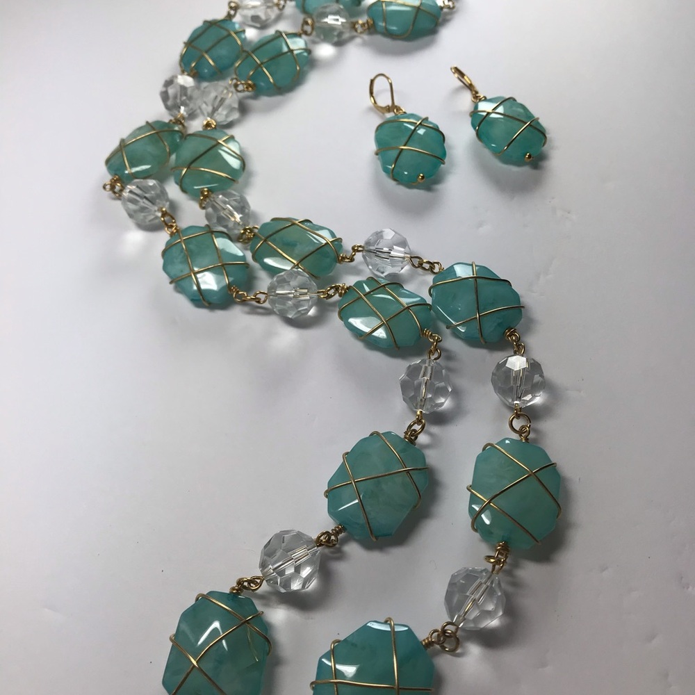 Joan Rivers Turquoise and Gold Necklace with Unique Stones